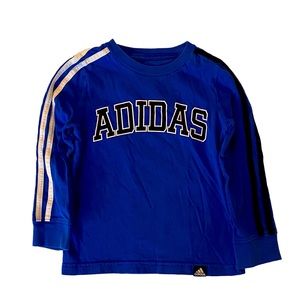 Adidas Toddler 3 Stripes Long Sleeve T-Shirt Cotton Boys’ or Girls’ 2T